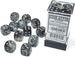 Borealis: 12mm d6 Light Smoke/silver Luminary Dice Block (36 dice)