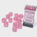 Borealis: 12mm d6 Pink/silver Luminary Dice Block (36 dice)