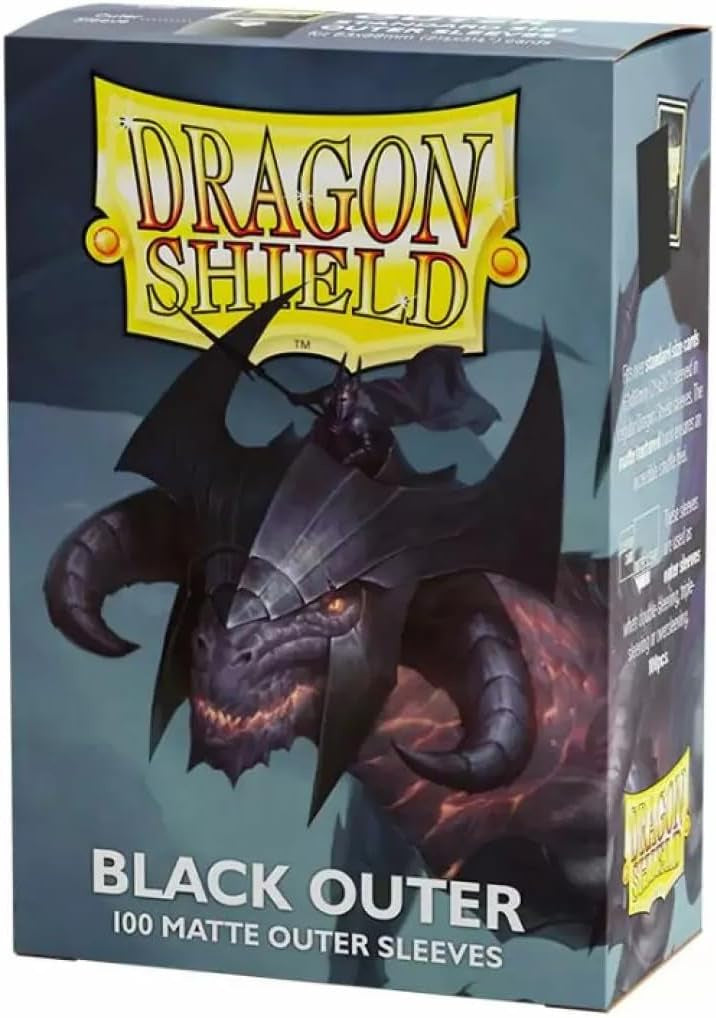Dragon Shields: (100) Outer Sleeves - Matte Black (DISPLAY 15)