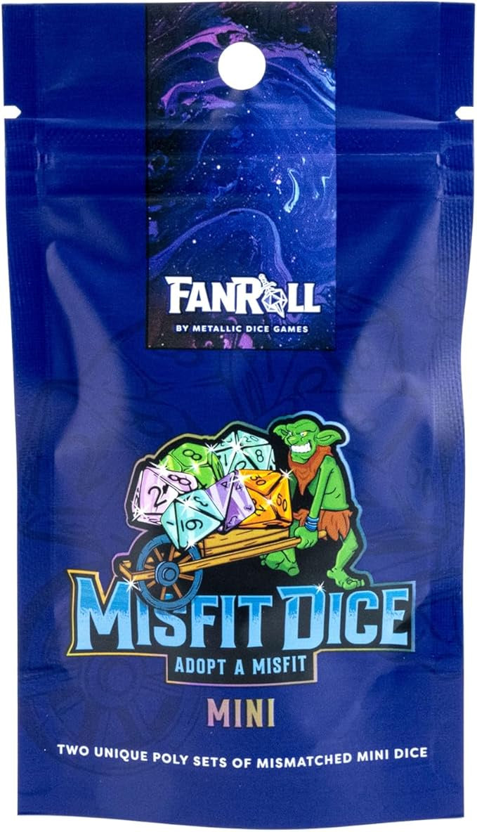 Mystery Misfit Mini Polyhedral Dice (2 pack, 7 dice per Pack)