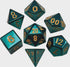 16mm Green Painted Metal Polyhedral Dice Set