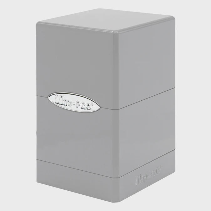 Metallic Silver Satin Tower Deck Box