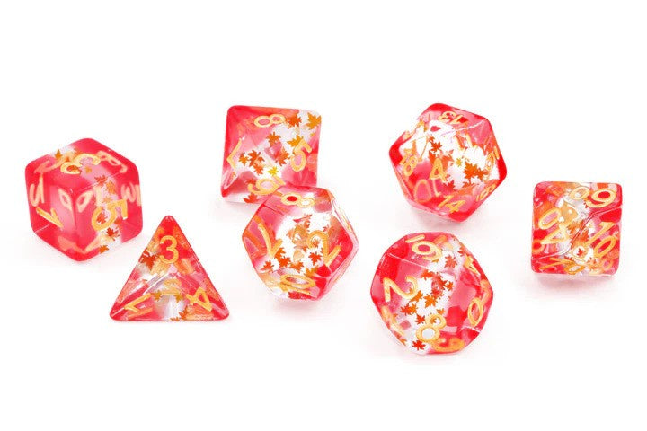 RPG Dice Set (7): Maple Leaf